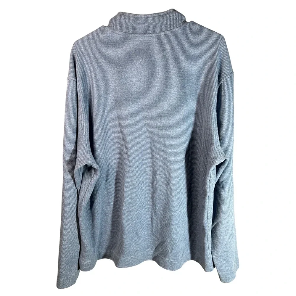 Van‎ Heusen Mens Never Tuck Quarter Zip Pullover Blue Classic Fit Large L